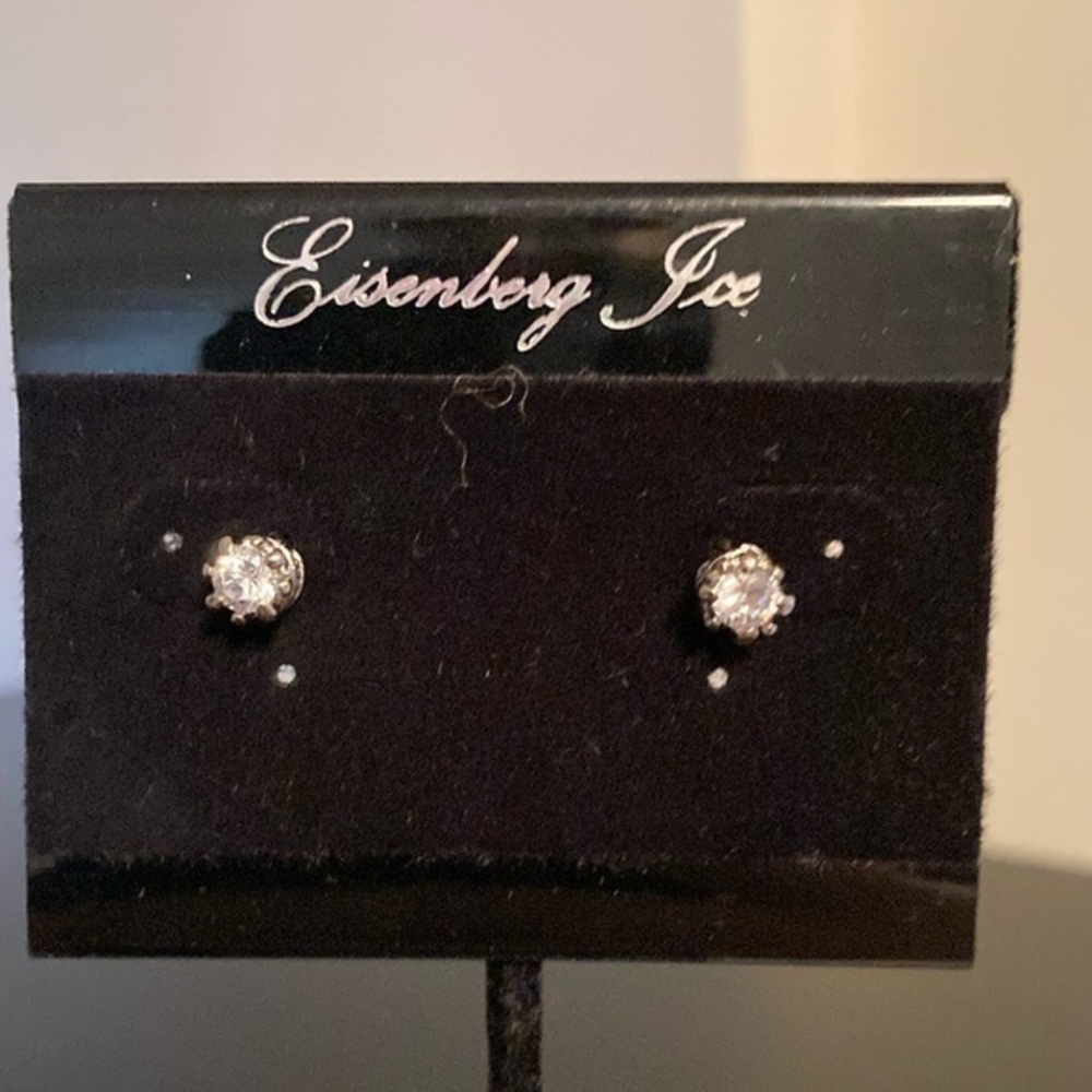 Silver Crystal Stud Earrings